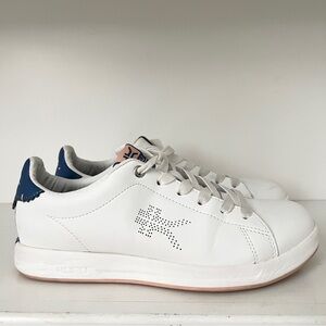 Kuru ROAM White Classic Court Sneaker Women Size 8 Leather Comfort Shoes